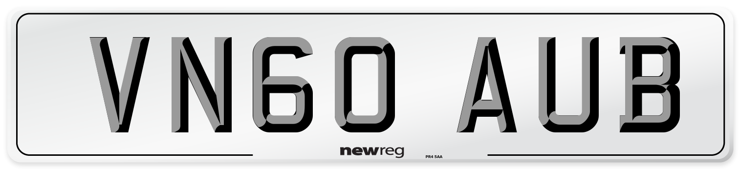 VN60 AUB Number Plate from New Reg